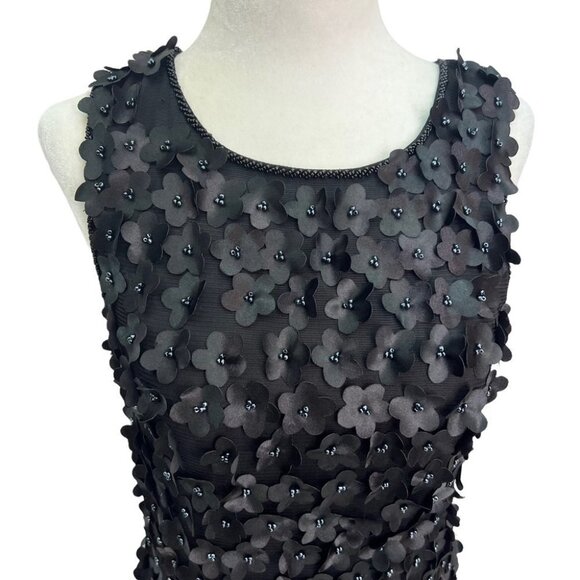 VERO Moda🖤Black Shift Dress Flower Appliques Size Small - Picture 11 of 11